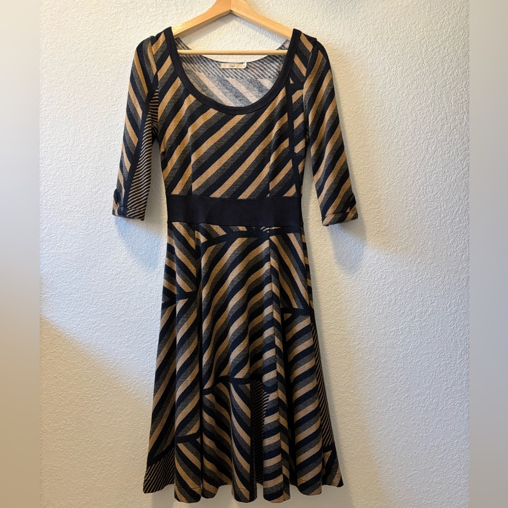 Hazel Striped 3/4 Sleeve Boutique Dress